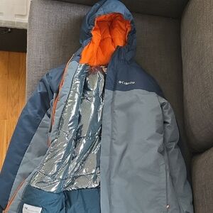 Columbia Kids' Two-Tone Blue and Orange Puffer Jacket